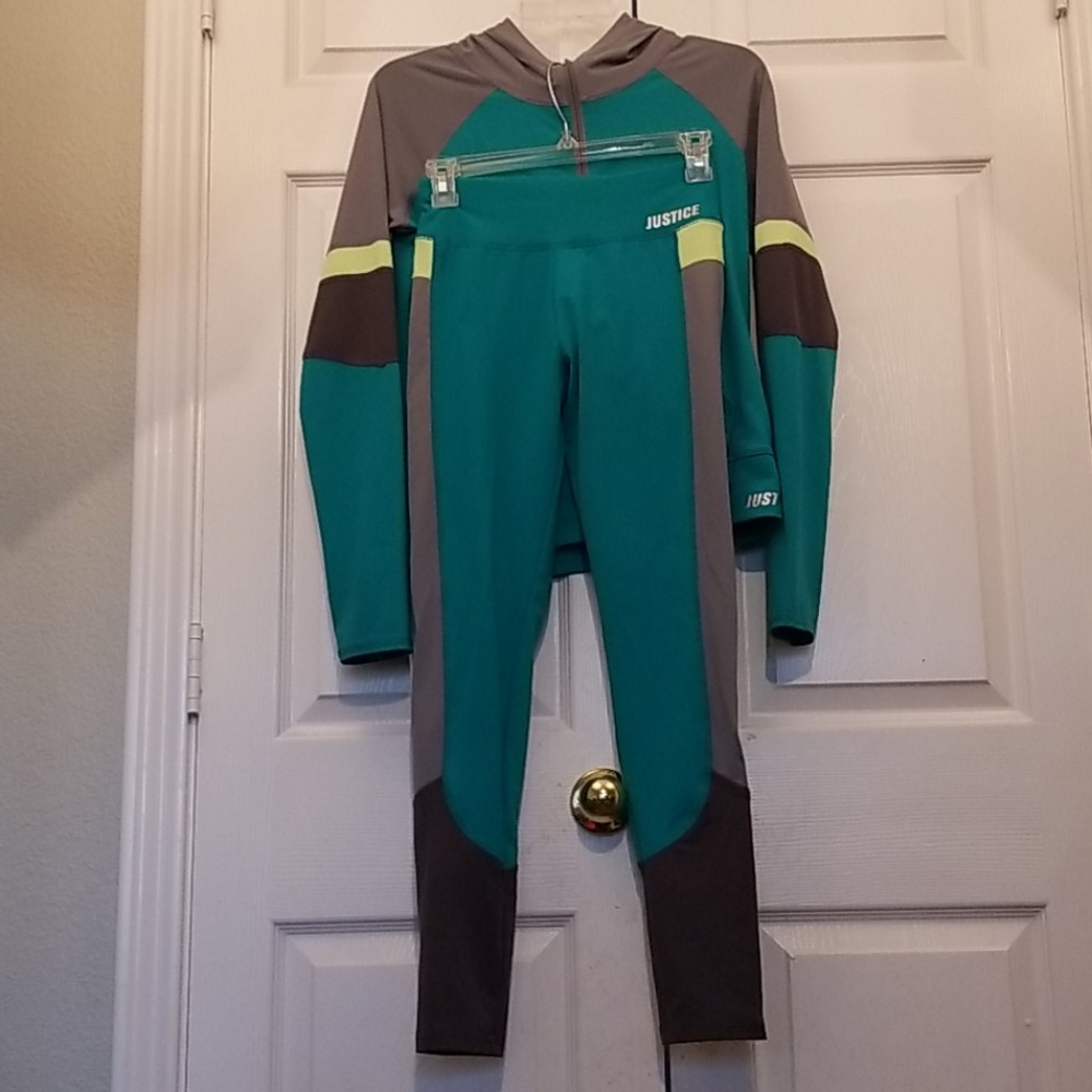Justice leggings and hoodie set